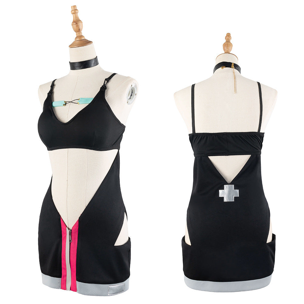 Path to Nowhere Prisoner Nino Anime Cosplay Costume Belly Baring Halter Dress Set - Halloweez