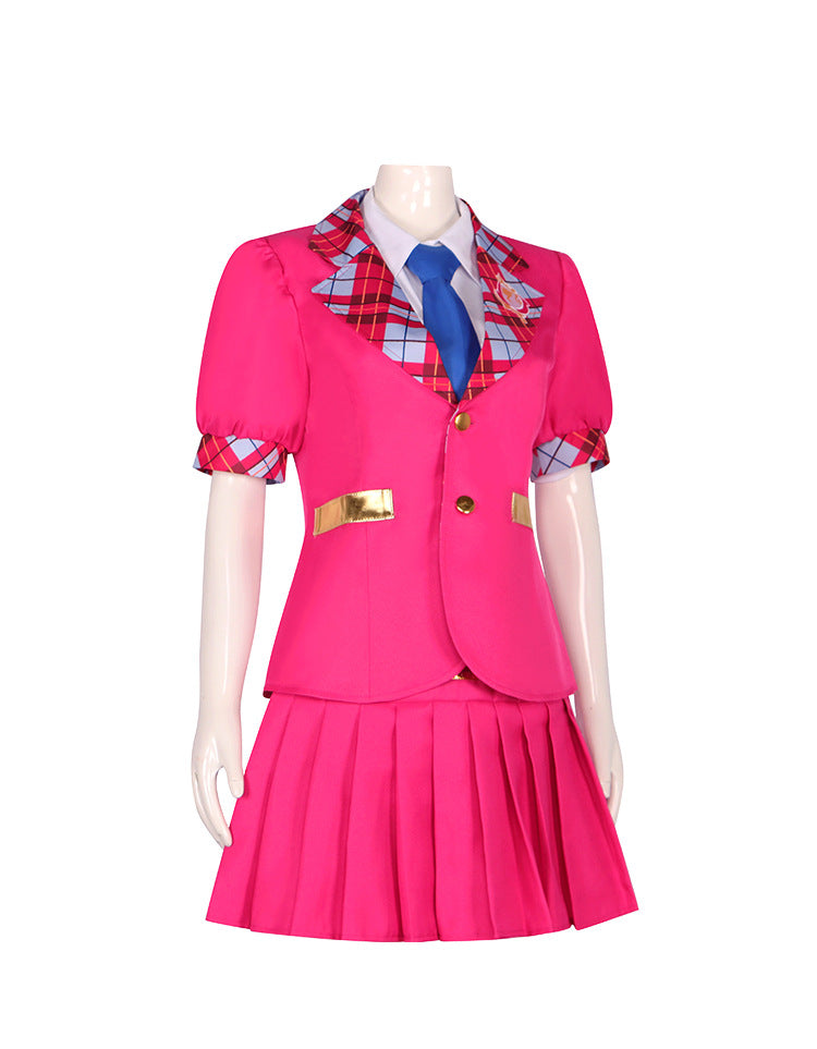 Princess Charm School Sophia, Haley School Uniform Cosplay Red Dress - Anime Cosplay Costume