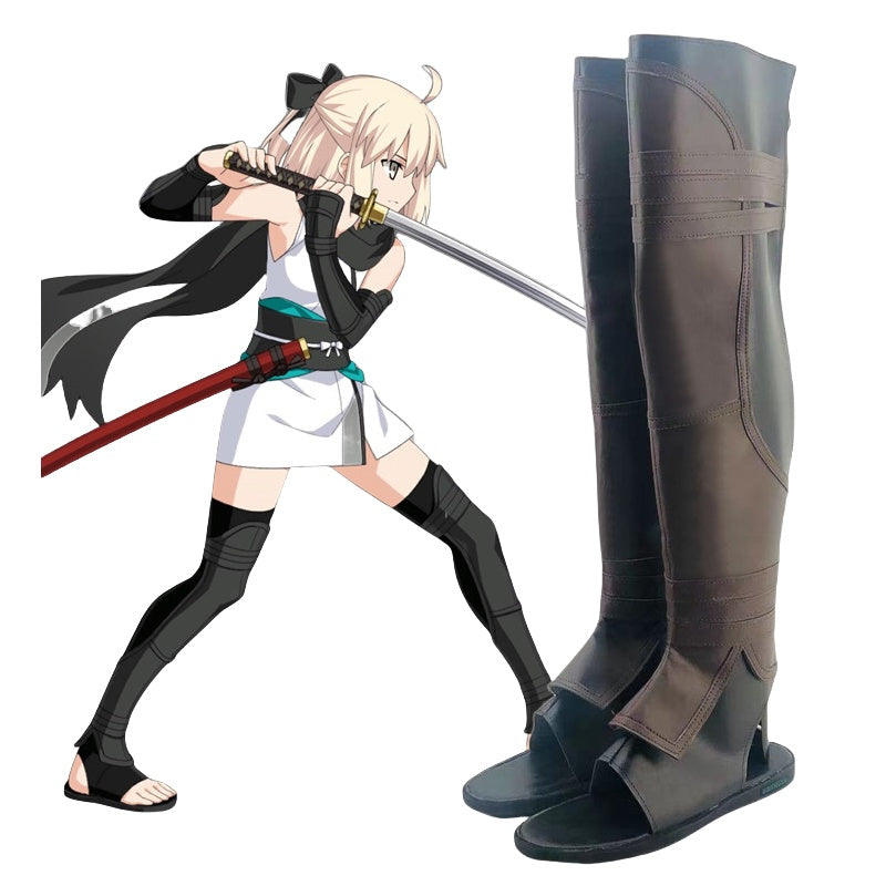 FGO Okita Souji Cosplay Shoes for Anime Conventions and Performances - Halloweez