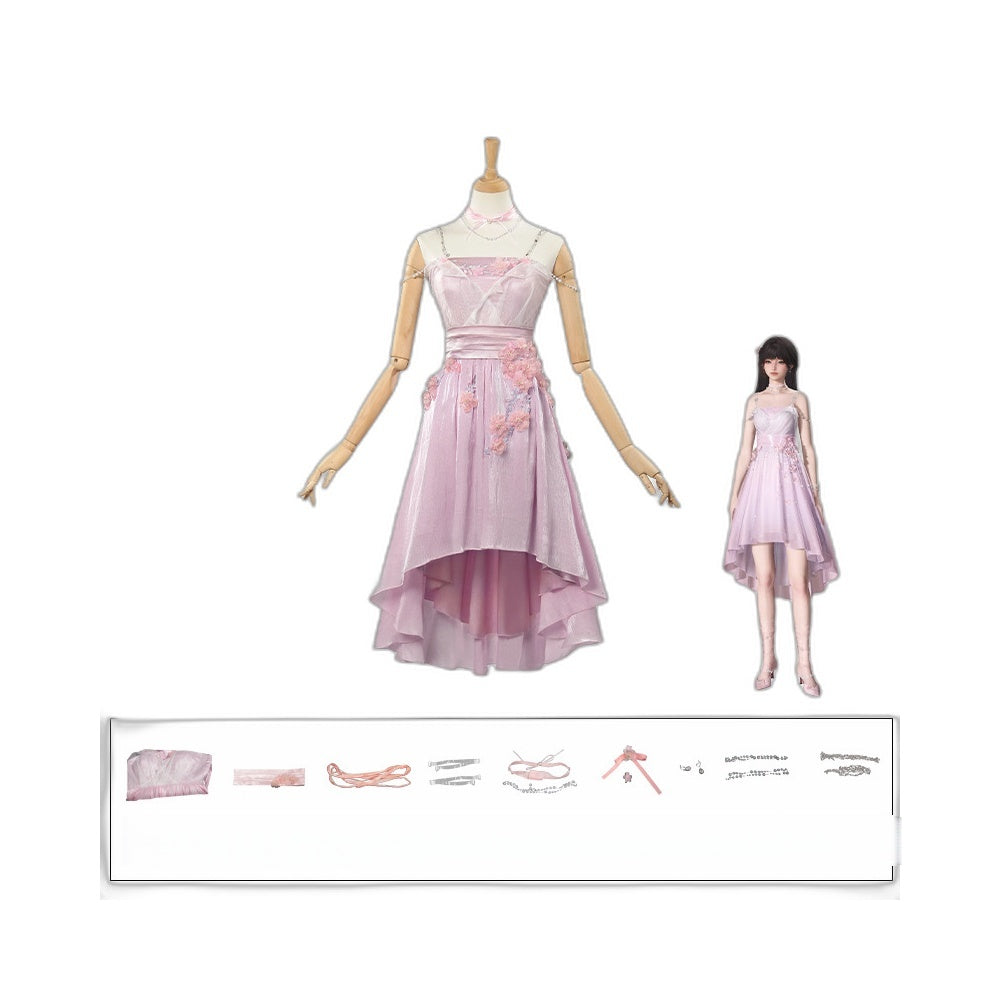 Love and Deep Space Female Protagonist Qing Hua Zhu Hai cosplay Floral Promise Dress Qin Che cosplay costume - Halloweez