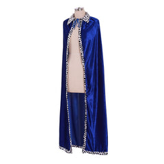 Adult King Blue Velvet Cloak Costume - Perfect for Halloween, Christmas, and Carnival Party Dress - Up - Coscosmos