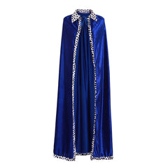 Adult King Blue Velvet Cloak Costume - Perfect for Halloween, Christmas, and Carnival Party Dress - Up - Coscosmos