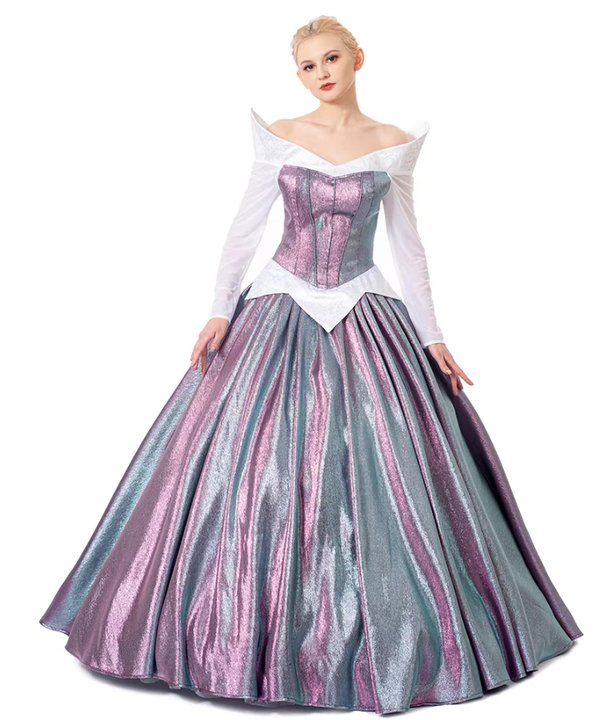 Adult Princess Aurora Cosplay Dress Women's Aurora Color Changing Ball Gown Dress - Coscosmos