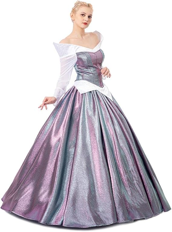 Adult Princess Aurora Cosplay Dress Women's Aurora Color Changing Ball Gown Dress - Coscosmos