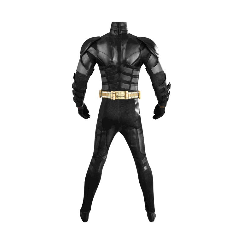 Adult Superhero Costume Bat Knight Cosplay Jumpsuit with Cape & Mask for Halloween - Coscosmos