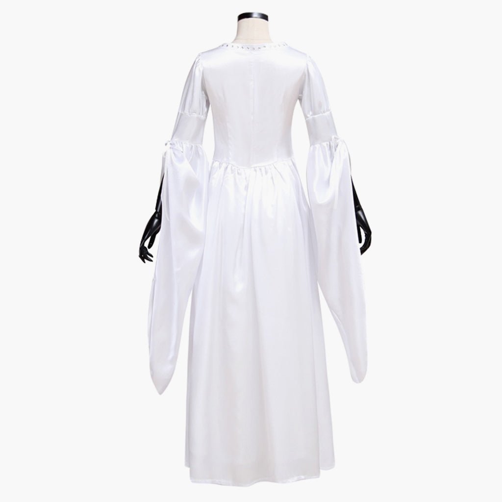 Adult's Dress Vintage Custom Made Medieval White Dress Black Vest Costume Cosplay for Halloween Carnival Party - Coscosmos