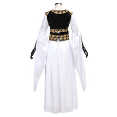 Adult's Dress Vintage Custom Made Medieval White Dress Black Vest Costume Cosplay for Halloween Carnival Party - Coscosmos