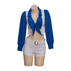 Sexy Blue Cheerleader Costume for Women - Two-Piece Halloween & Theme Party Outfit - Halloweez