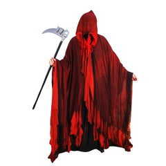 Grim Reaper Witch Cosplay Costume Adult Halloween Cloak Red Death Costume - Halloweez