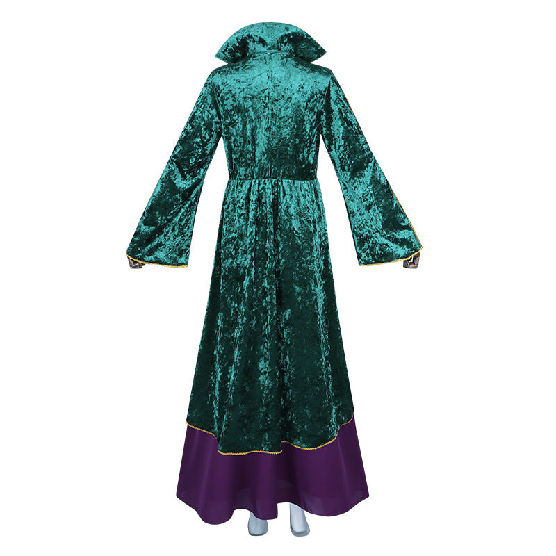 Hocus Pocus Witch Costume - Medieval Stage Performance Retro Robe for Cosplay and Halloween