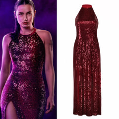 John Wick Ballet Assassin Cosplay Costume - Shimmering Long Dress for Halloween Party and Movie Reenactment