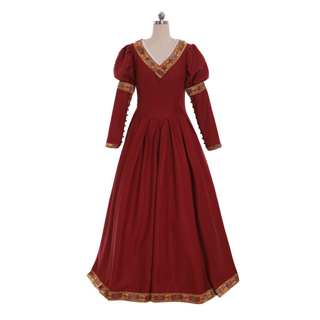 Elegante vestido de princesa real con corsé de la corte victoriana de Halloween: perfecto para fiestas de té y bailes Tudor medievales