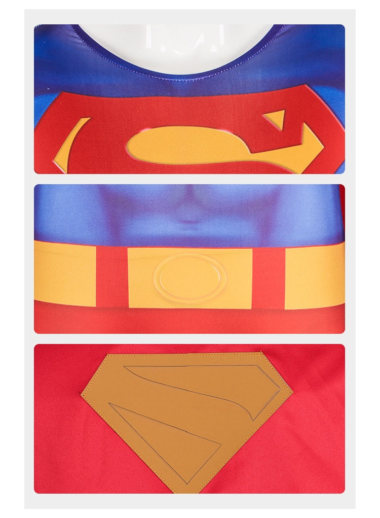 2025 New Superman Cosplay Costume Movie Same Superman Cosplay Jumpsuit Tight Suit Stage Performance Clothing