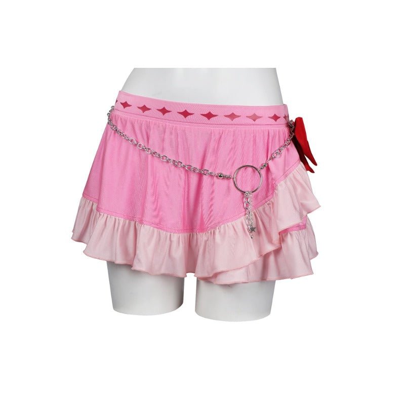 Aerith Gainsborough Swimsuit - Final Fantasy VII Remake Cosplay Halter Pink Bathing Suit - Coscosmos