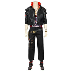 Halloweez Jackie 2077 Cosplay Costume - Premium Black Artificial Leather Outfit for Halloween & Parties