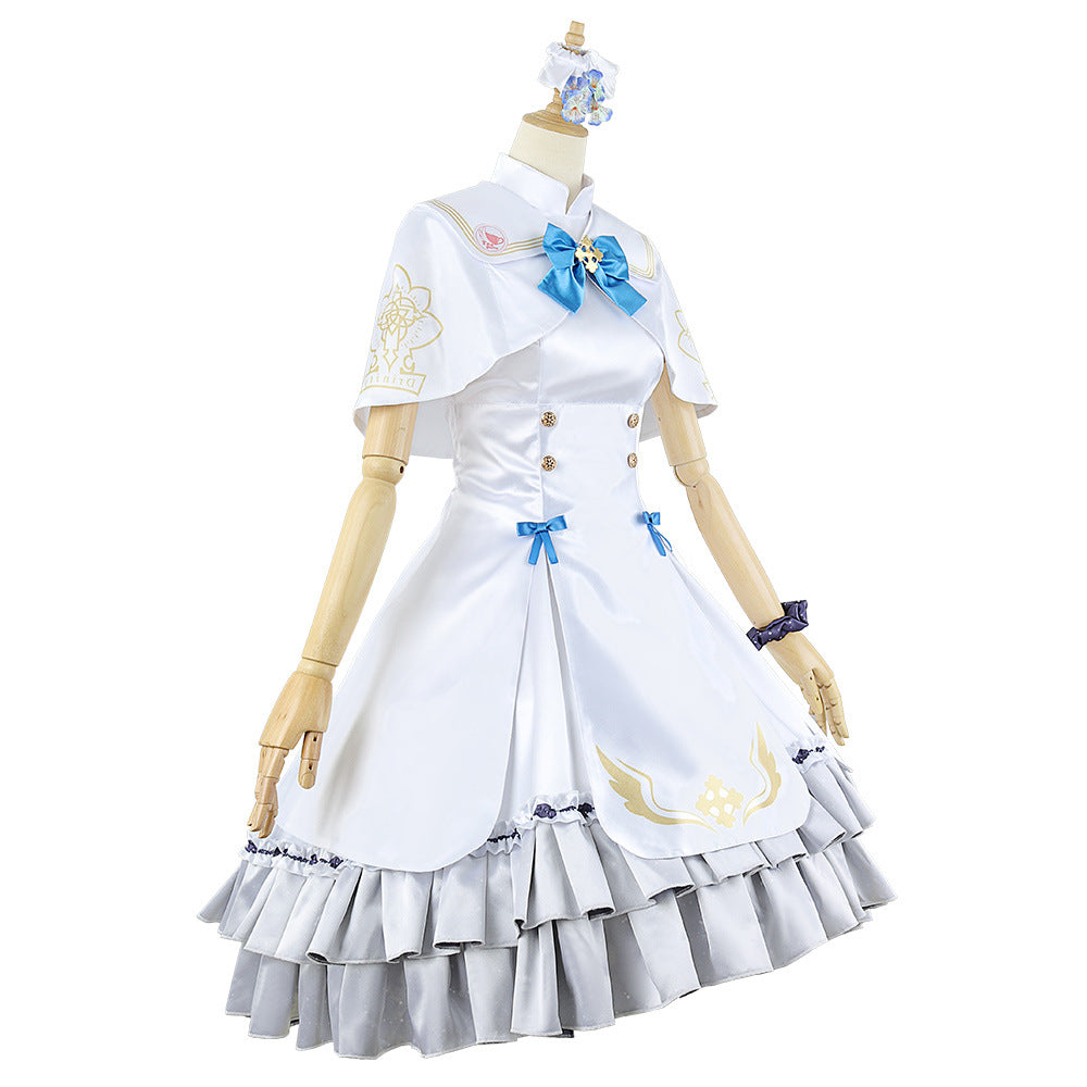 Blue Archive Mika Kaden Anime Cosplay Costume Lace Hem Skirt Cape Top Niche Outfit - Halloweez