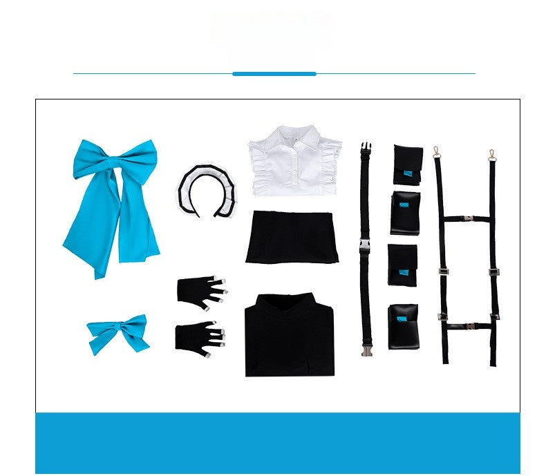 Blue Archive Toki Asuka Cosplay Costume Anime Maid Uniform Women's Full Set - Halloweez