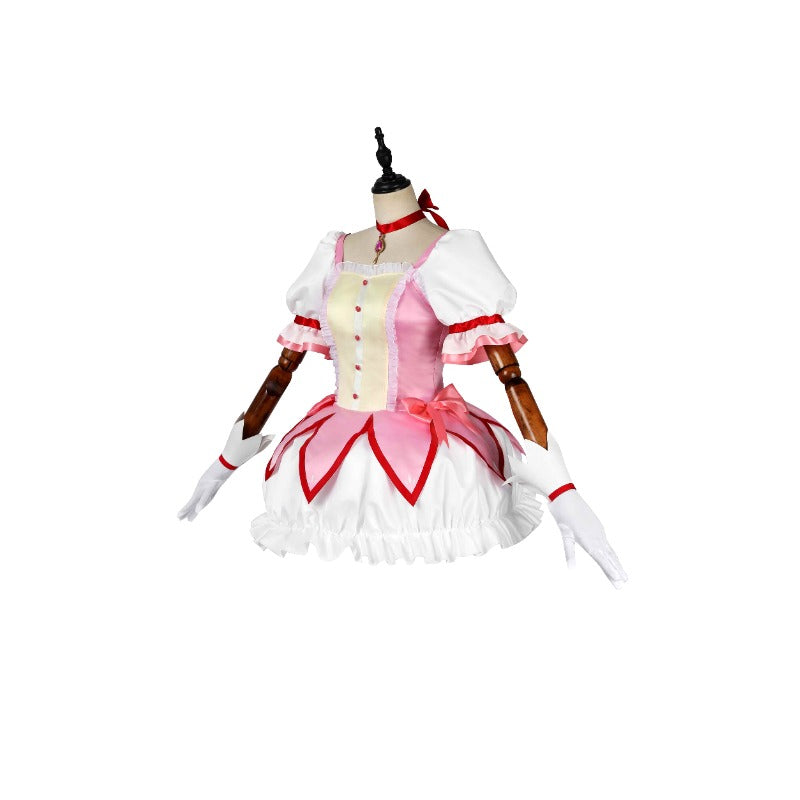 Halloweez Madoka Kaname Matte Satin Custom Cosplay Costume for Anime Enthusiasts