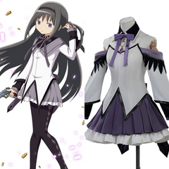 Puella Magi Madoka Magica: The Movie - Walpurgisnacht: Rising Homura Akemi Full Cosplay Costume Set - Halloweez