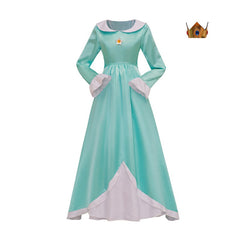 Halloweez Princess Rosalina Cosplay Costume - Elegant Blue Long Dress with Crown Set for Women & Teens