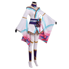 Halloweez Ahri Spirit Blossom Cosplay Costume | Women's Nine-Tailed Fox Role Play Dress - Halloweez