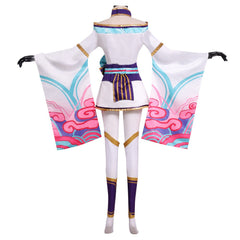 Halloweez Ahri Spirit Blossom Cosplay Costume | Women's Nine-Tailed Fox Role Play Dress - Halloweez