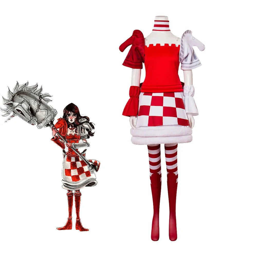 Alice Madness Returns Cosplay Checkmate Chess Dress Lolita Costume for Halloween Parties - Coscosmos