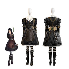 Alice Madness Returns Gothic Steamdress Cosplay Costume for Women – Halloween Party Full Set - Coscosmos