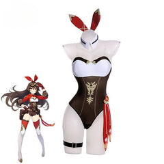 Halloweez Amber Bunny Girl Costume - Genshin Impact Sexy Women Jumpsuit Full Set - Halloweez