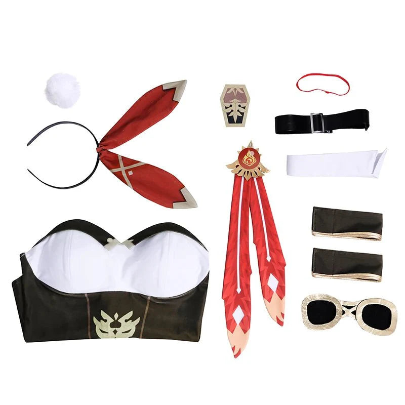 Halloweez Amber Bunny Girl Costume - Genshin Impact Sexy Women Jumpsuit Full Set - Halloweez