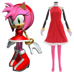 Amy Rose Cosplay Costume - Rosy The Rascal Red Dress Outfit for Women | Game Cosplay Series - Coscosmos