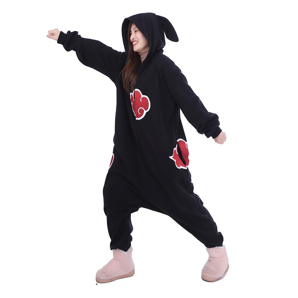 Anime Akatsuki Cloud Sleepwear Adult Unisex Onesies Polyester Pyjamas Nightwear Halloween Carnival Cosplay Costume - Coscosmos