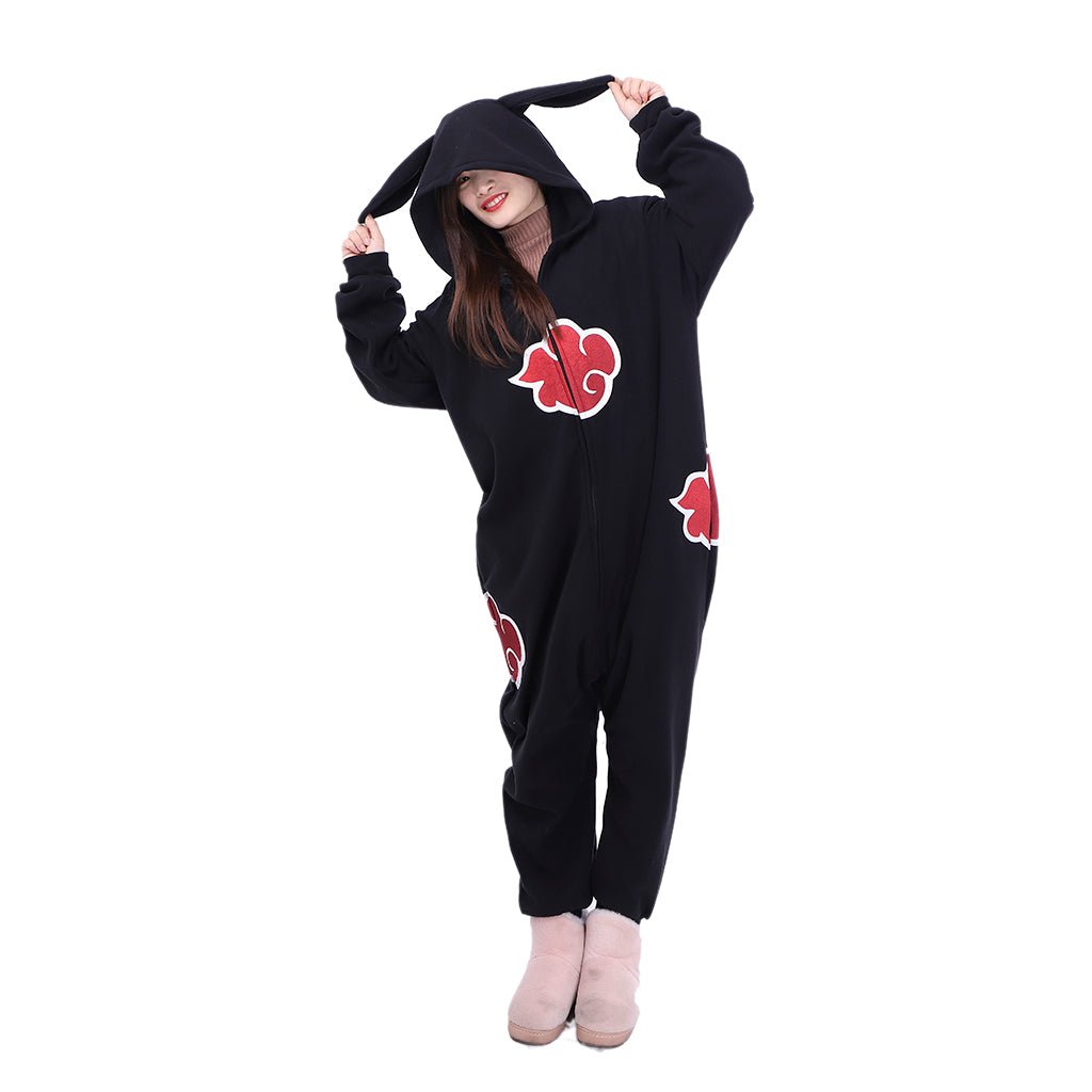 Anime Akatsuki Cloud Sleepwear Adult Unisex Onesies Polyester Pyjamas Nightwear Halloween Carnival Cosplay Costume - Coscosmos