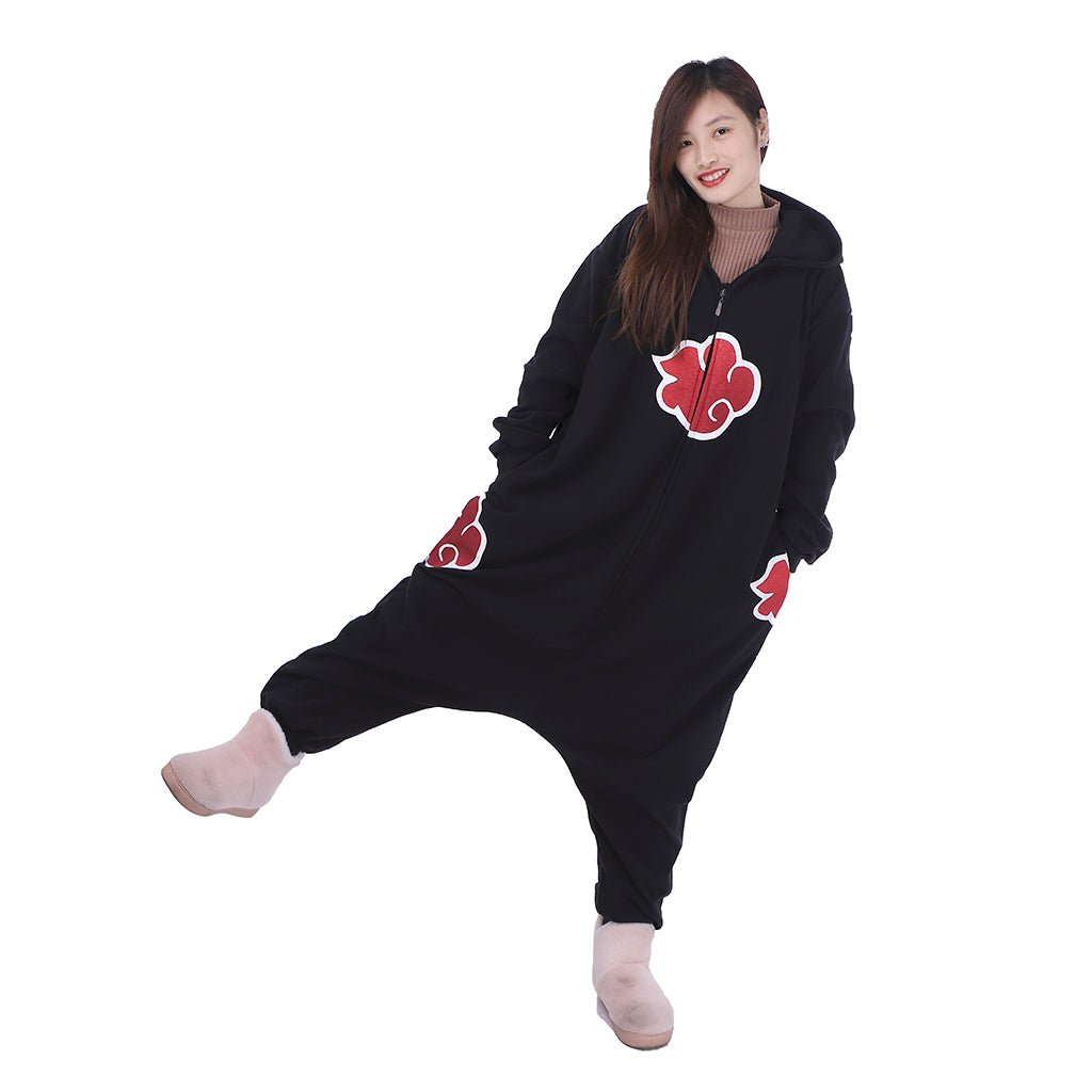 Anime Akatsuki Cloud Sleepwear Adult Unisex Onesies Polyester Pyjamas Nightwear Halloween Carnival Cosplay Costume - Coscosmos