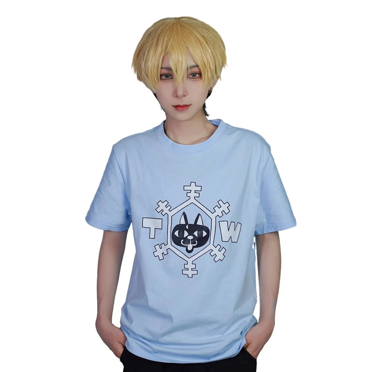 Anime Chifuyu Matsuno Cosplay Costume Casual Wear Blue Cotton T-shirt Daily Wearing Halloween Christmas Gift - Coscosmos