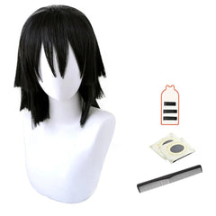 Anime Iguro Obanai Cosplay Wig Rose Net Synthetic Fiber Adjustable Size Heat Resistant Cap Comb Halloween Cos Convention - Coscosmos