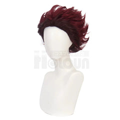 Anime Kamado Tanjiro Cosplay Wig Rose Net Synthetic Fiber Adjustable Size Heat Resistant Cap Comb Halloween Cos - Coscosmos