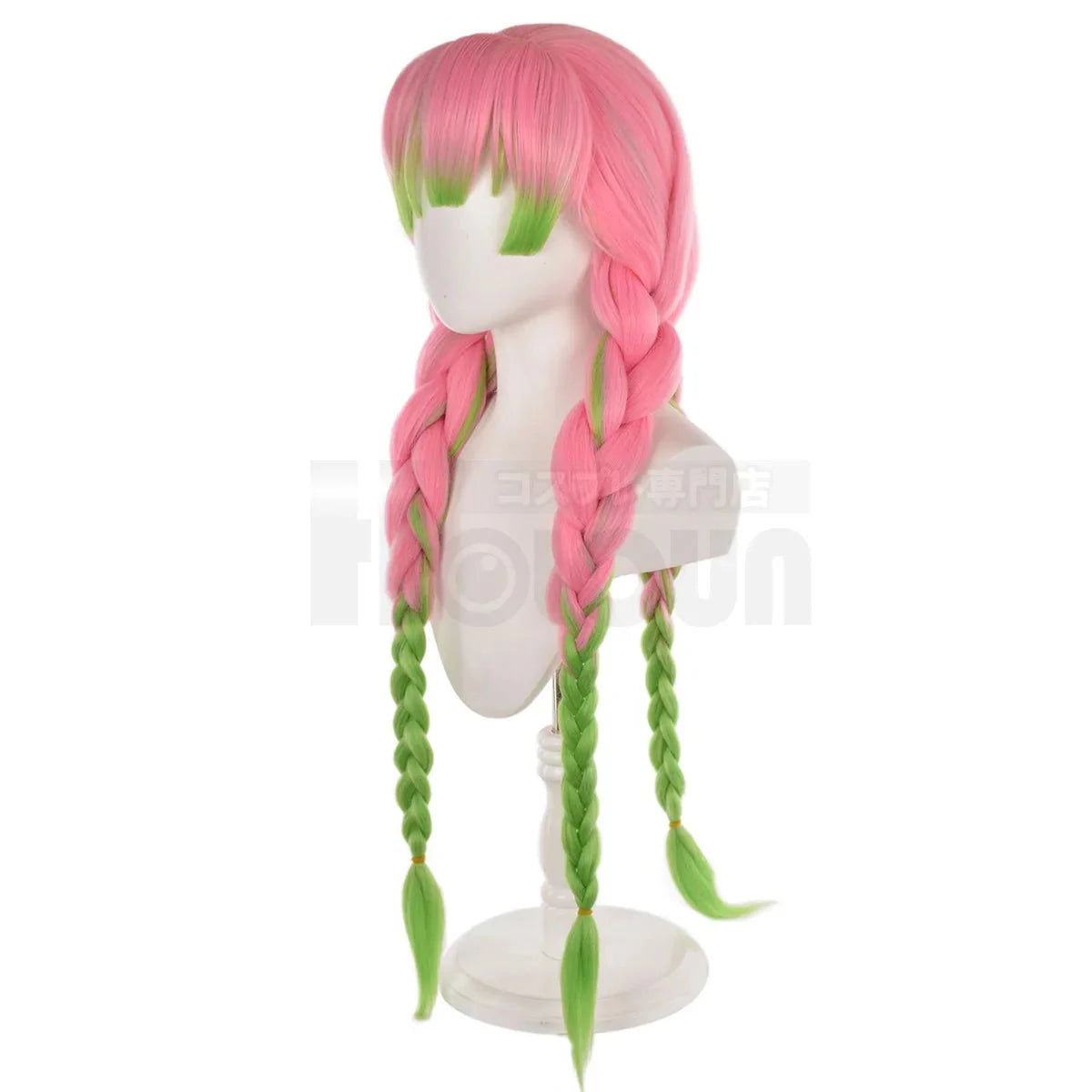 Anime Kanroji Mitsuri Cosplay Wig Rose Net Synthetic Fiber Adjustable Size Heat Resistant Cap Comb Halloween Cos - Coscosmos