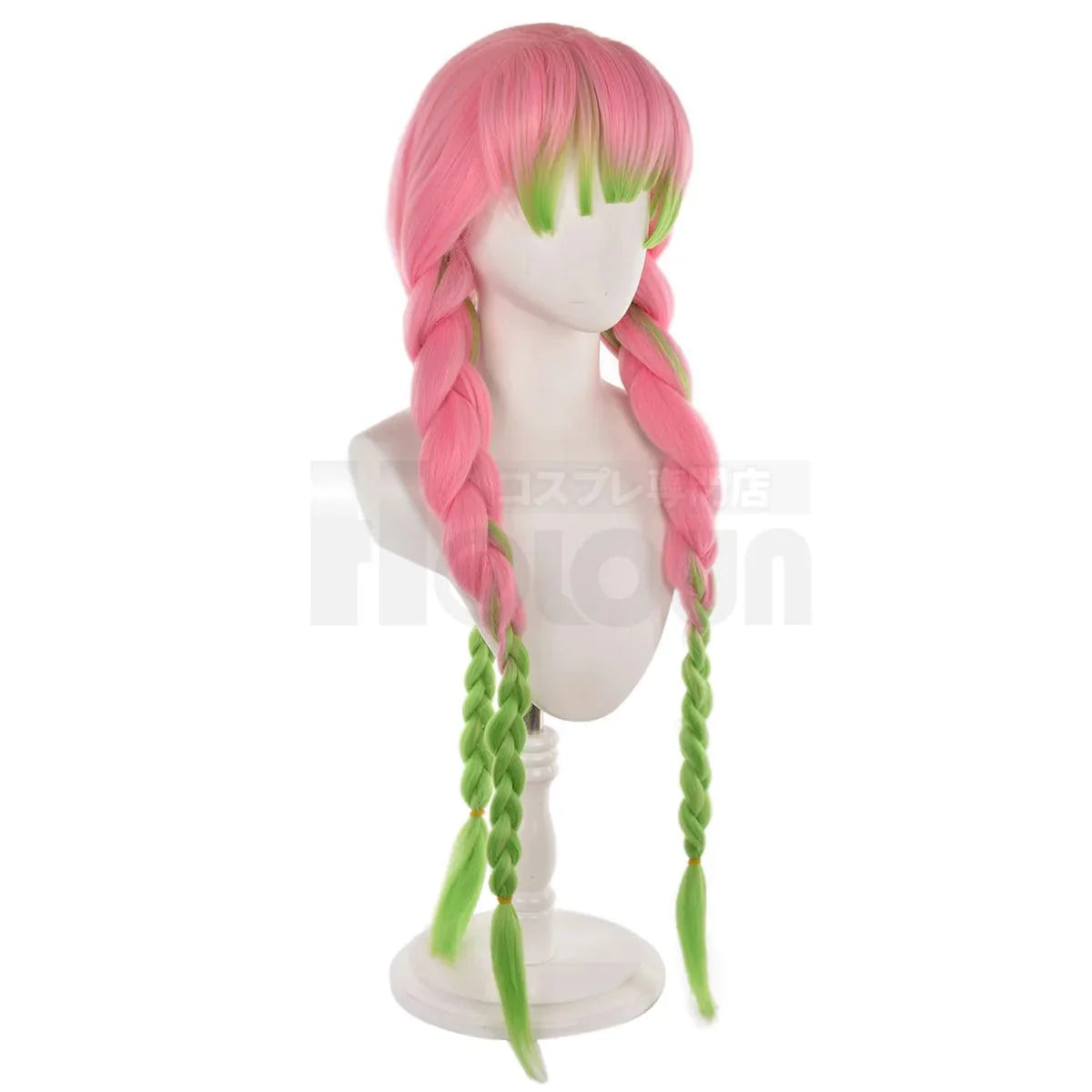 Anime Kanroji Mitsuri Cosplay Wig Rose Net Synthetic Fiber Adjustable Size Heat Resistant Cap Comb Halloween Cos - Coscosmos