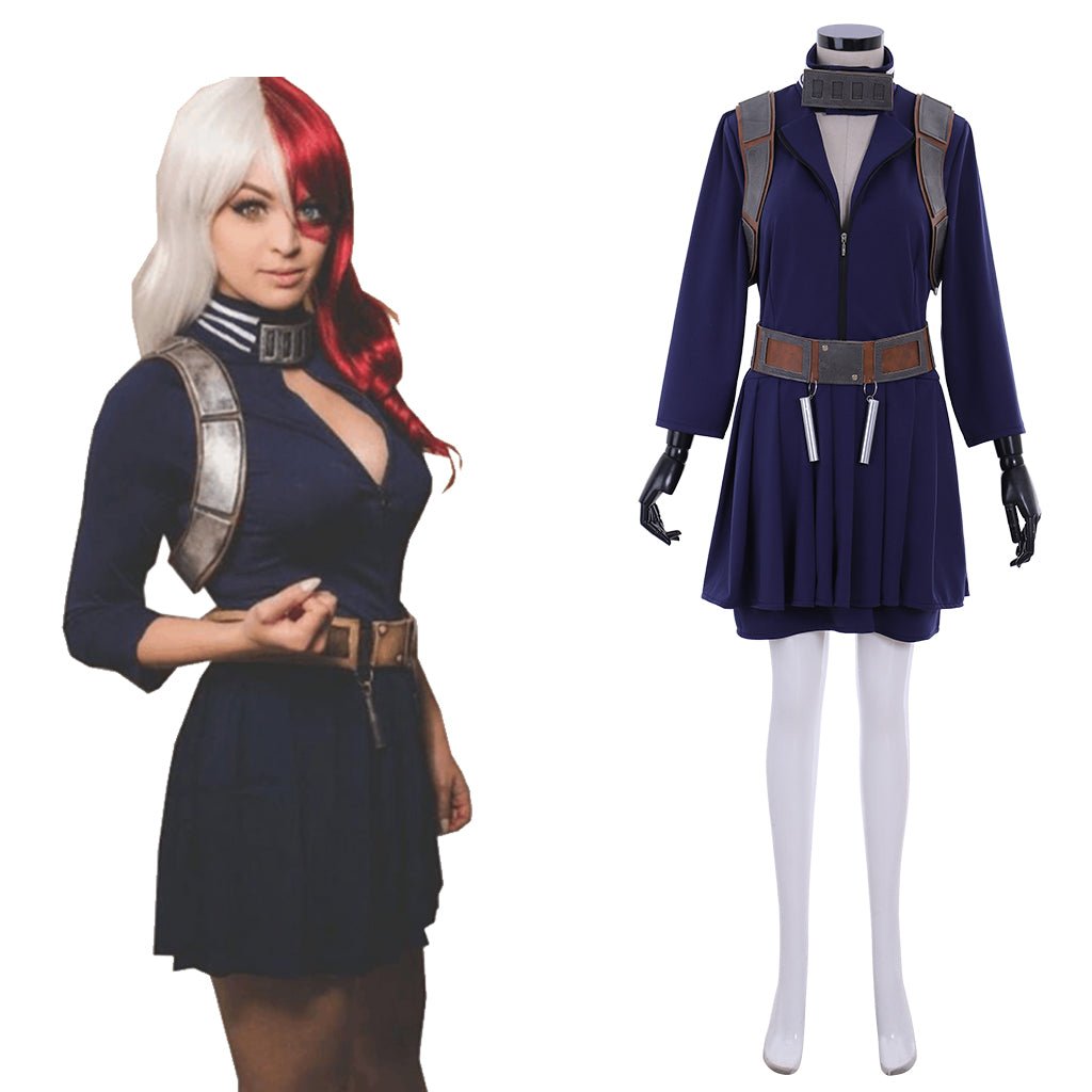 Anime My Hero Academia Shoto Todoroki Cosplay Costume for Women - Coscosmos