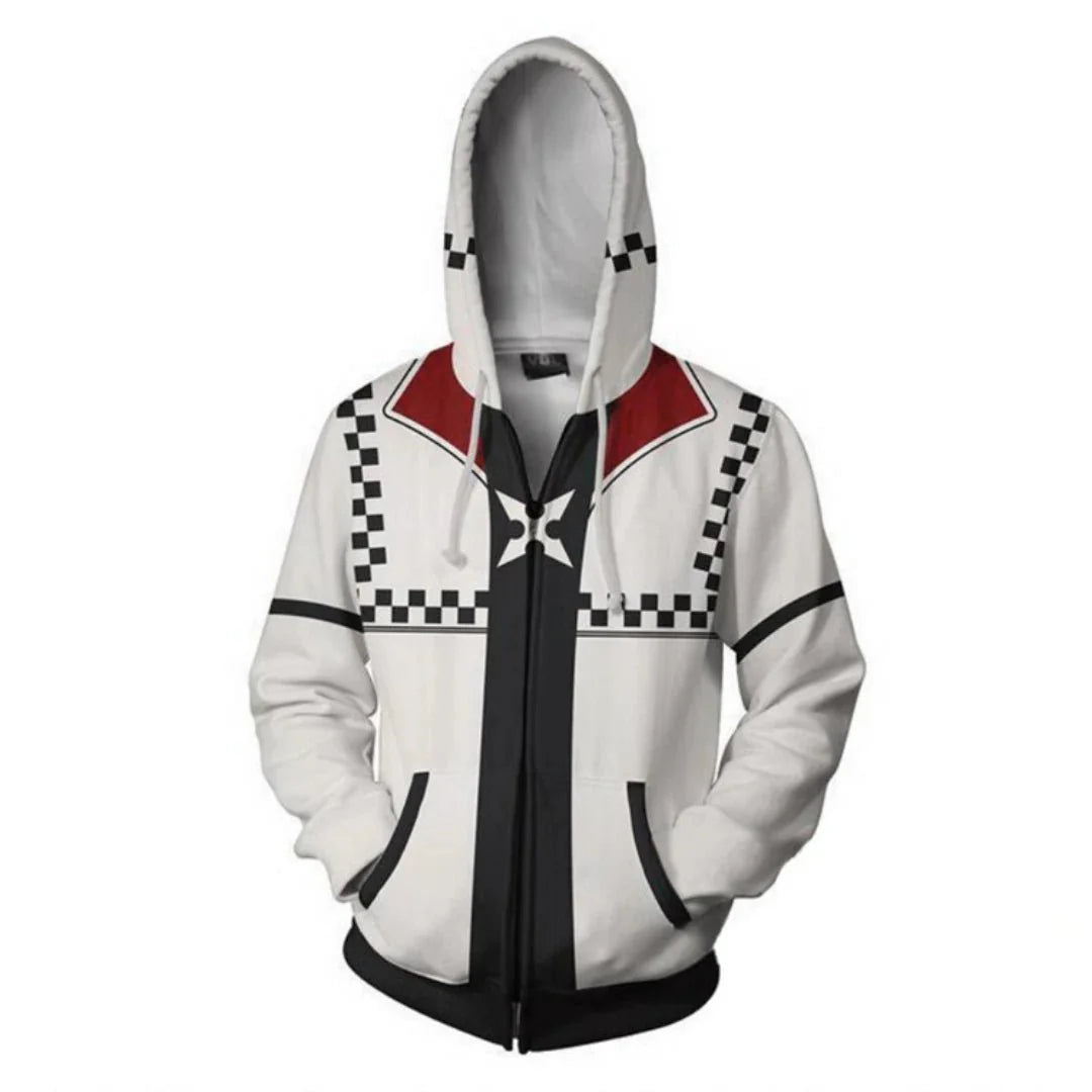 Anime Roxas Cosplay Costume For Women Men 3D Printed Zipper Sweatshirt Halloween Carnival Party Comic Con Hooded Pullover - Coscosmos