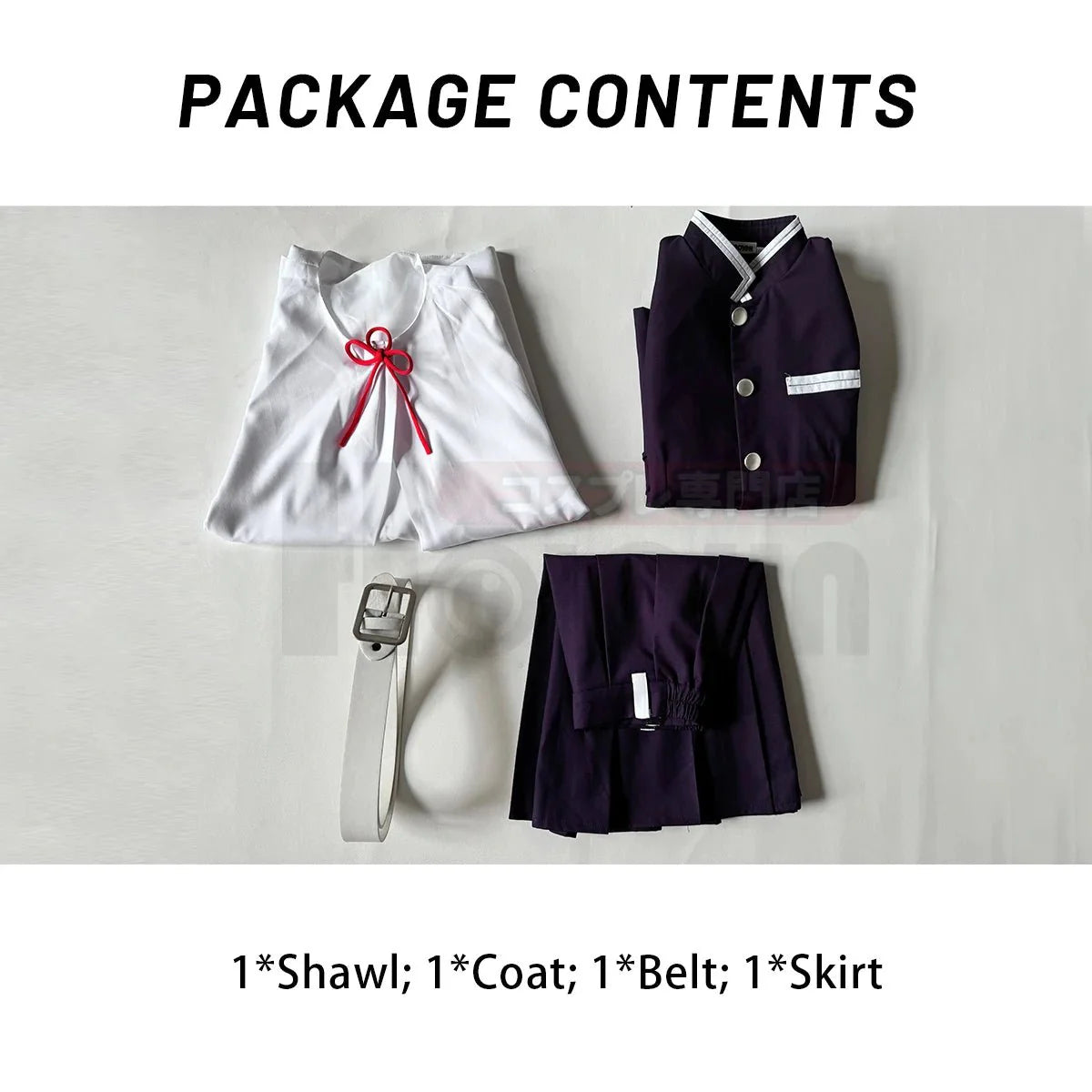 Anime Tsuyuri Kanawo Cosplay Costume Wig Embroidery Purple Top Skirt White Cloak Belt Cos Halloween Christmas Gift - Coscosmos