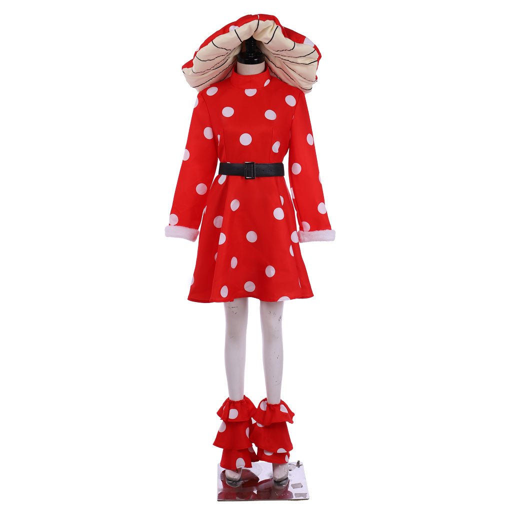 Anime Uniform cosplay costume Halloween Carnival Komori Kinoko red polka dot dress - Coscosmos