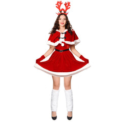 Halloweez Red Deer Antlers Shawl Costume for Christmas Parties and Stage Performances - Halloweez