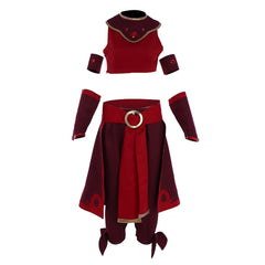 Halloweez Avatar: The Last Airbender Suki Cosplay Suit - Fire Nation Red Dress - Halloweez