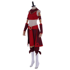Halloweez Avatar: The Last Airbender Suki Cosplay Suit - Fire Nation Red Dress - Halloweez
