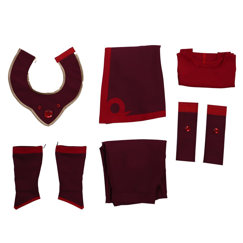 Halloweez Avatar: The Last Airbender Suki Cosplay Suit - Fire Nation Red Dress - Halloweez