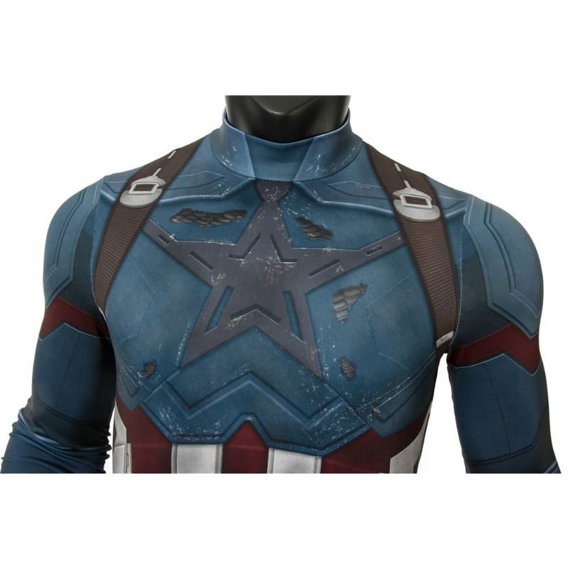 Avengers Infinity War Captain America Cosplay Jumpsuit Costume - Coscosmos