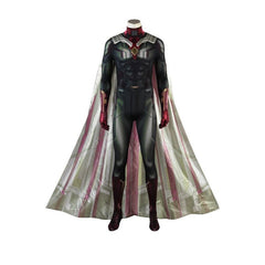 Avengers Vision Cosplay Costume 3D Printed Jumpsuit with Cloak - Coscosmos