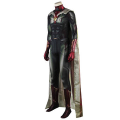 Avengers Vision Cosplay Costume 3D Printed Jumpsuit with Cloak - Coscosmos